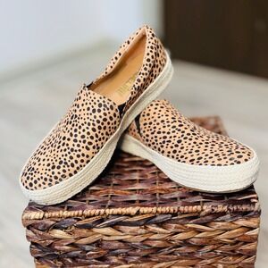 Madeline Girl TCKILLA Cheetah Print Espadrille Platform Slip On Sneakers 8.5M